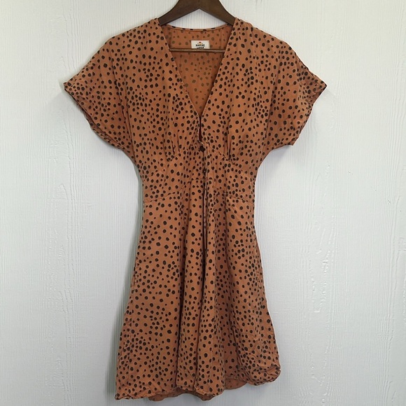 Marine Layer - Camila Abstract Cheetah Print Button Down Mini Dress Size Medium - Picture 9 of 13